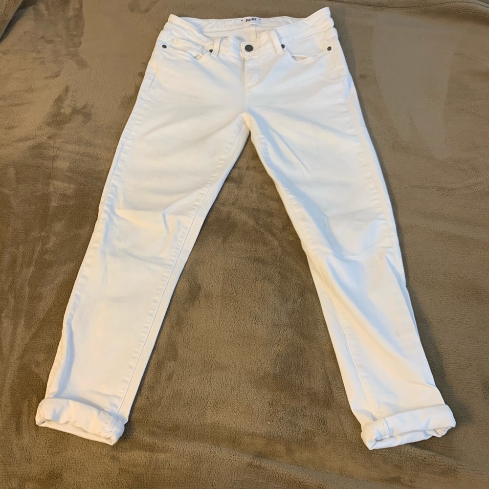 Paige skyline ankle crop white size 29